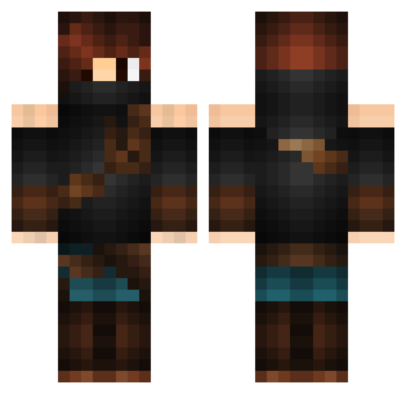 Speeded Minecraft skin, front and back view