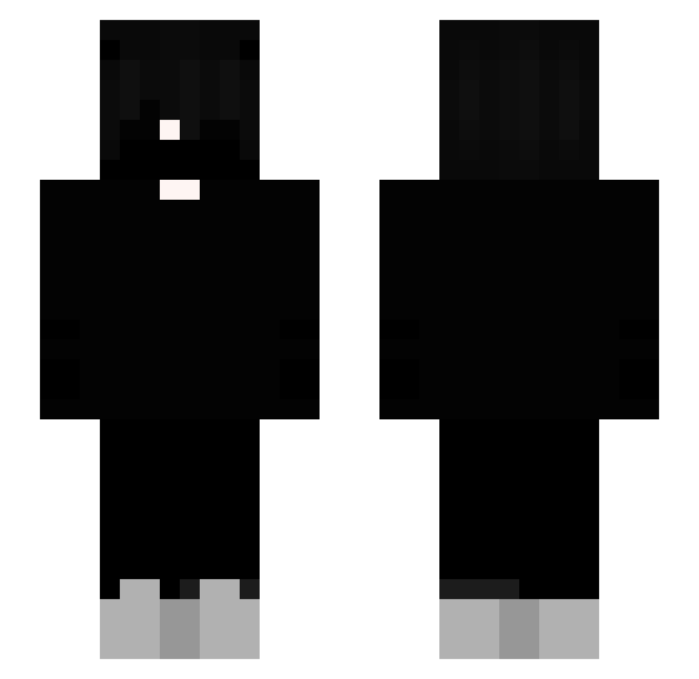 Sjoeks Minecraft skin, front and back view