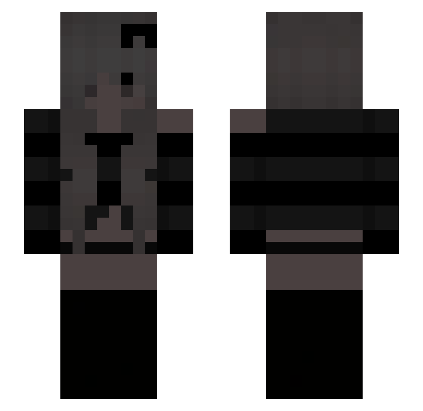 Klapse Minecraft skin, front and back view