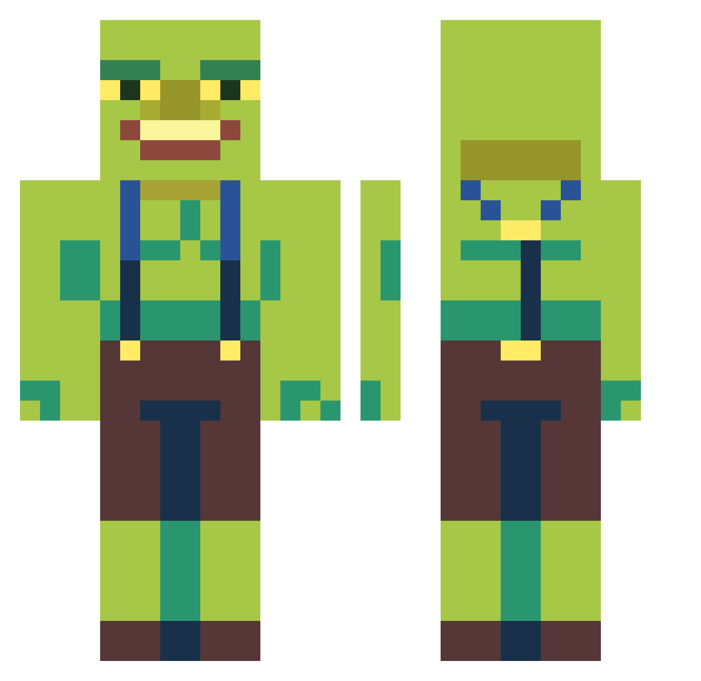 _Fake_Tarje_ Minecraft skin, front and back view
