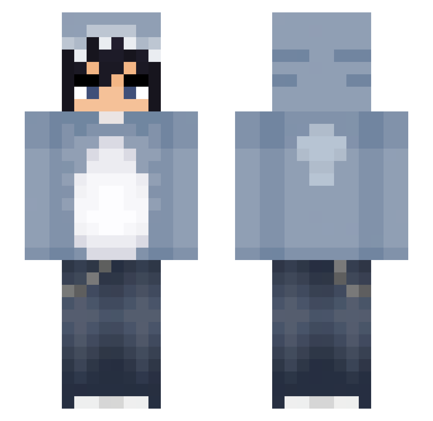 hexwat4r Minecraft skin, front and back view