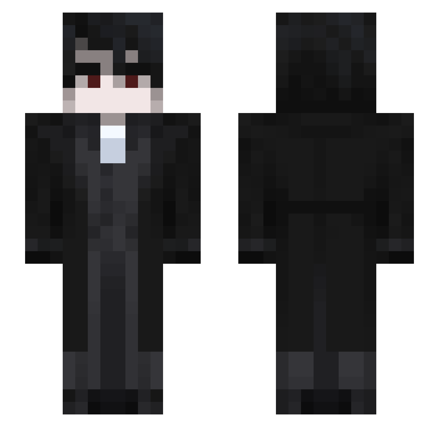 Dark1nfinity Minecraft skin, front and back view