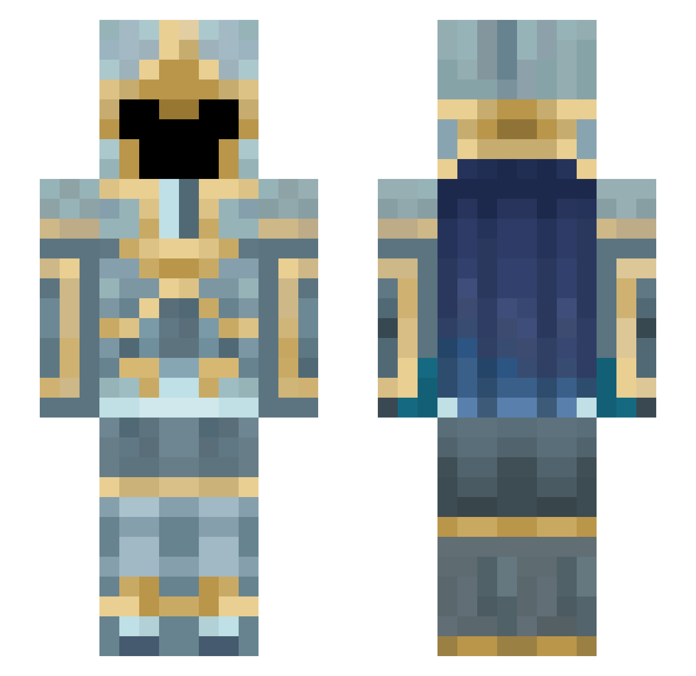 PLATON1234 Minecraft skin, front and back view