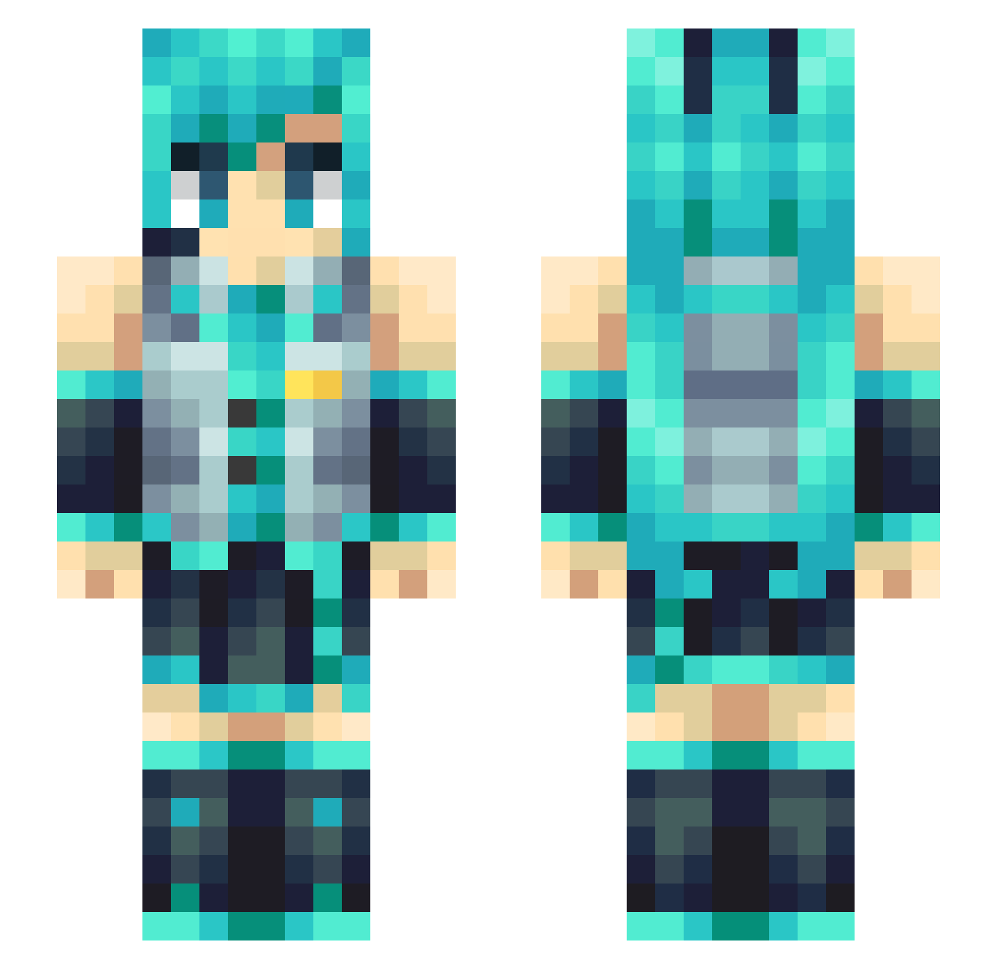 EyeLogical Minecraft skin, front and back view