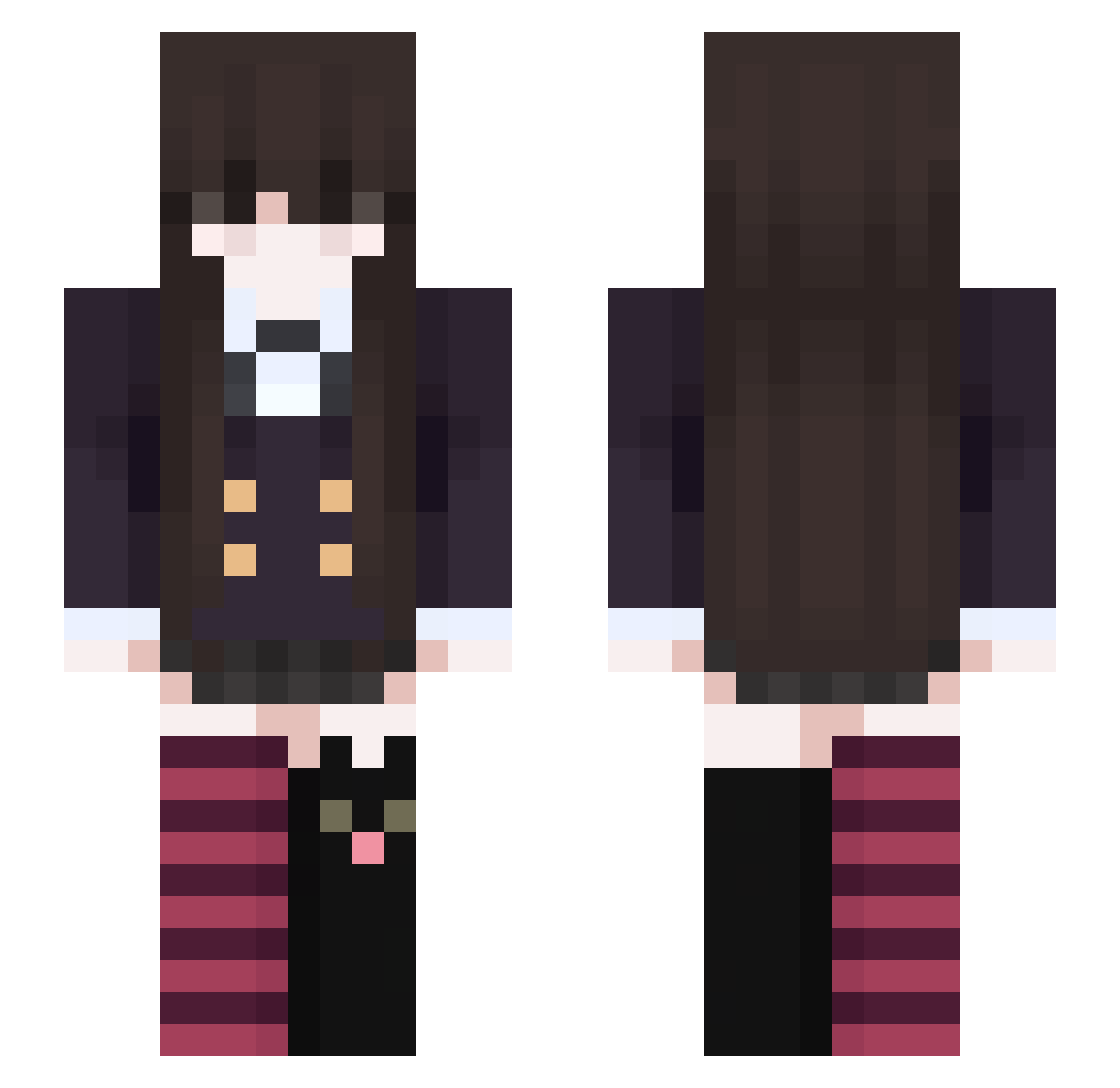 Disambiguate Minecraft skin, front and back view