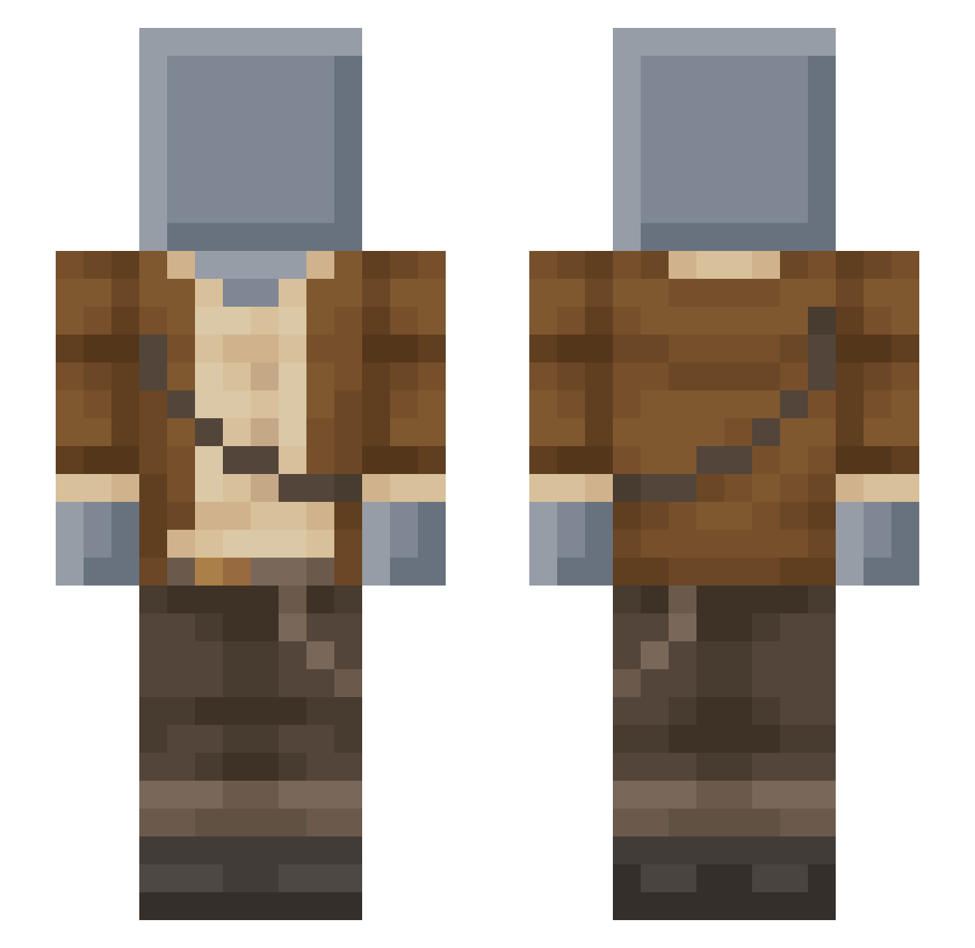 KreNyxTV Minecraft skin, front and back view