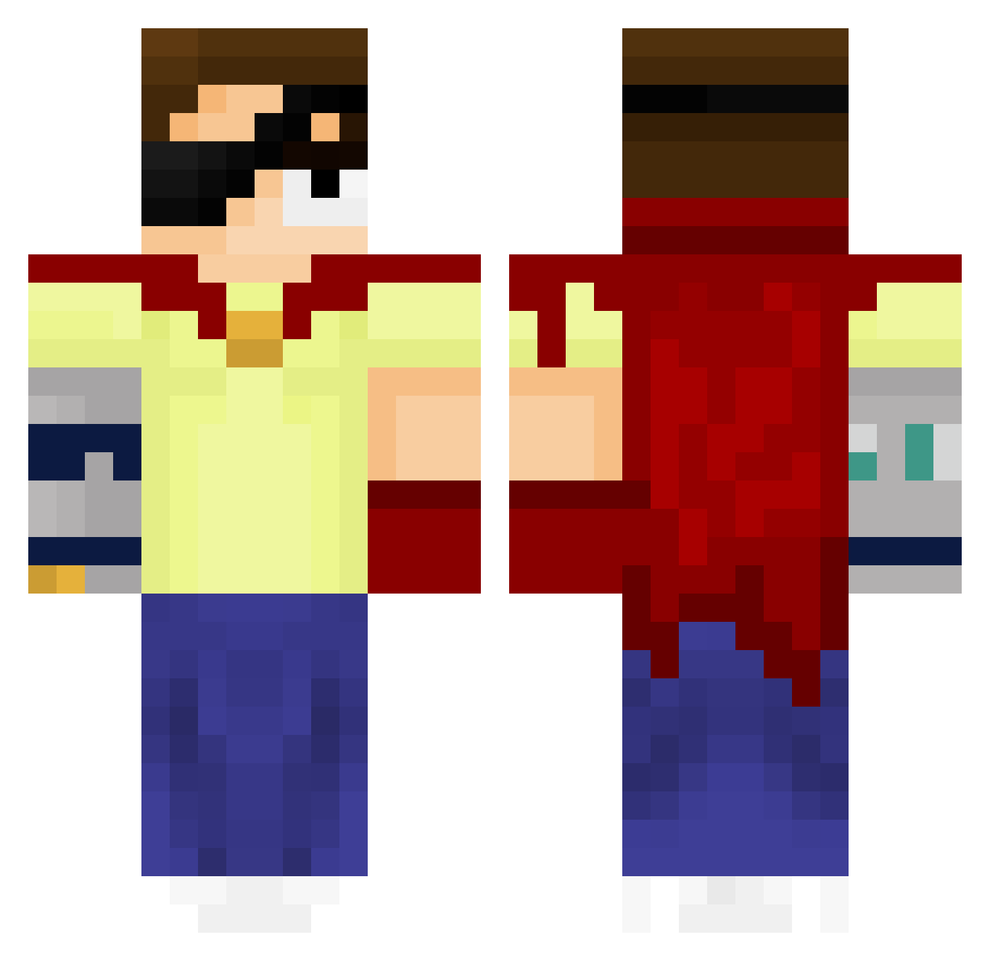 EXE_H4PPY Minecraft skin, front and back view