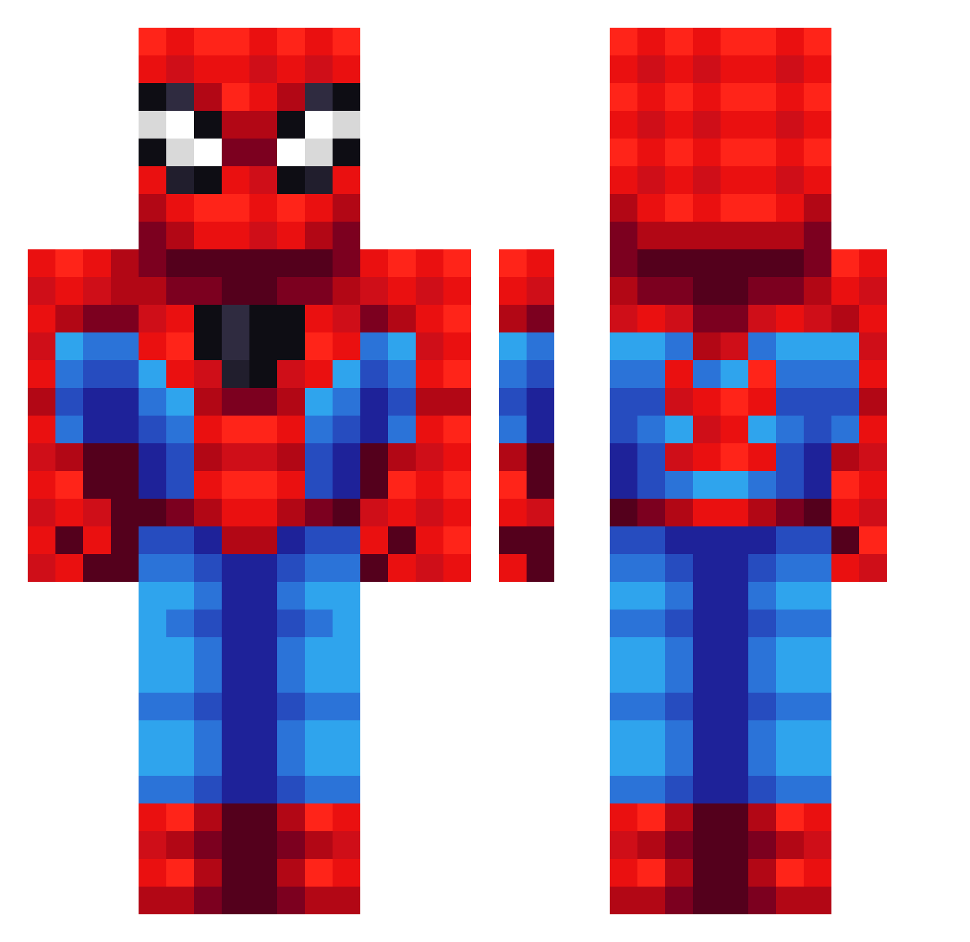 SeatBaber Minecraft skin, front and back view