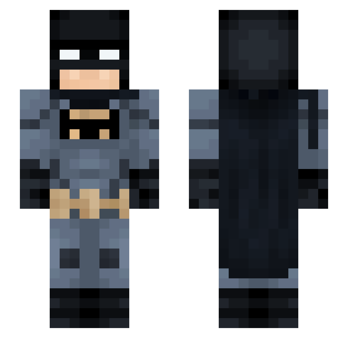 plunk Minecraft skin, front and back view