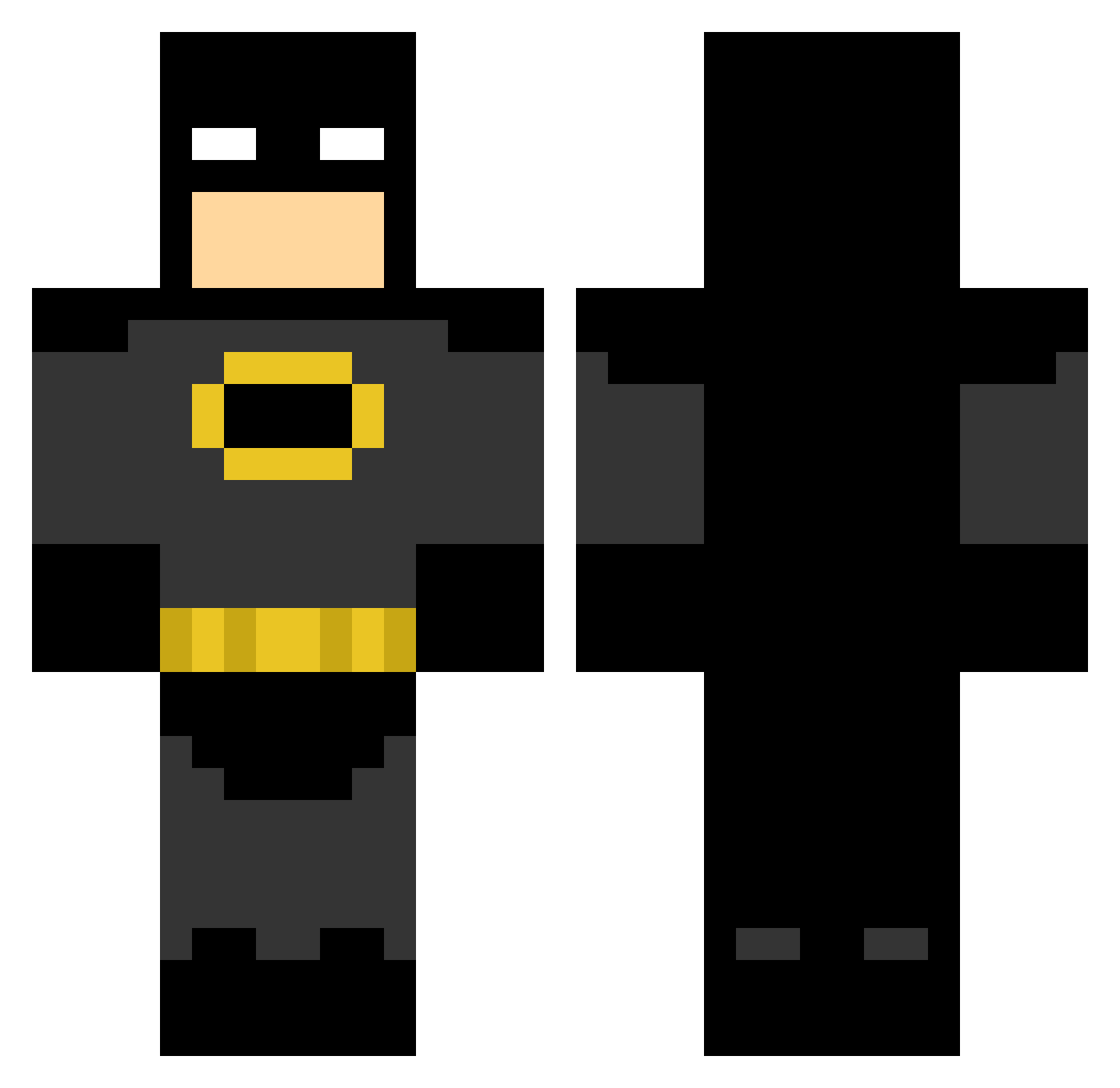 Pouley Minecraft skin, front and back view