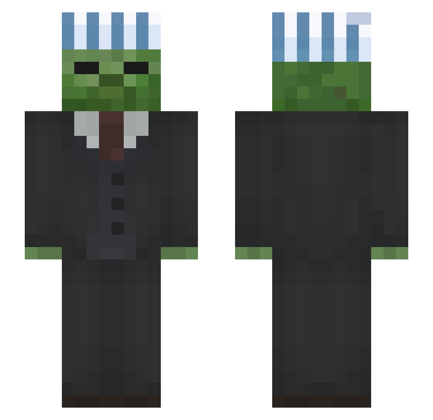 Hcoi Minecraft skin, front and back view