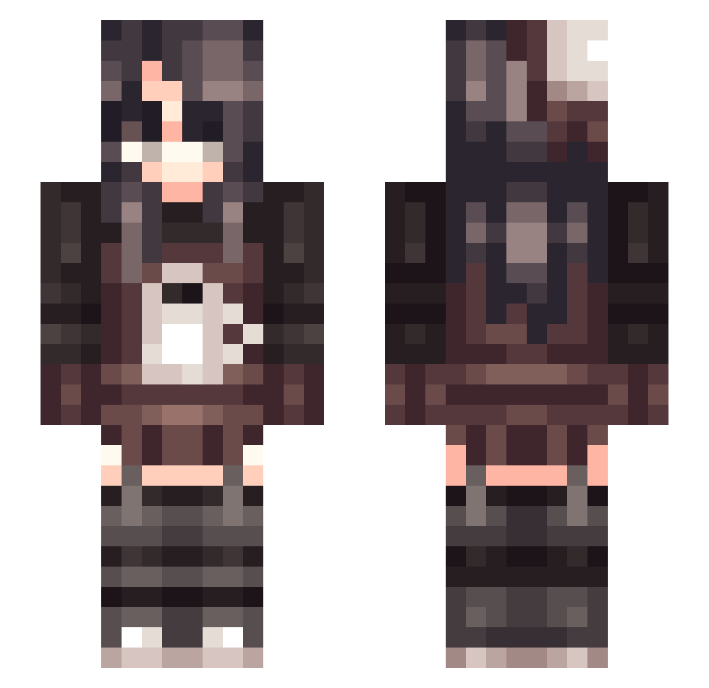 milkfrother Minecraft skin, front and back view