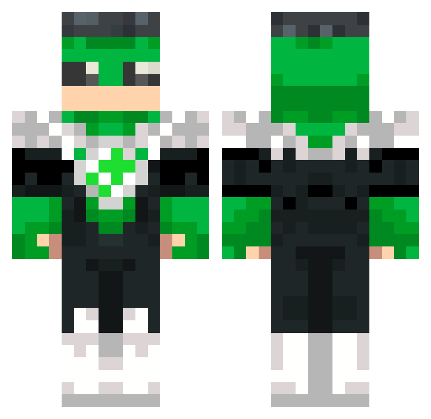 Olha_Mensagem Minecraft skin, front and back view