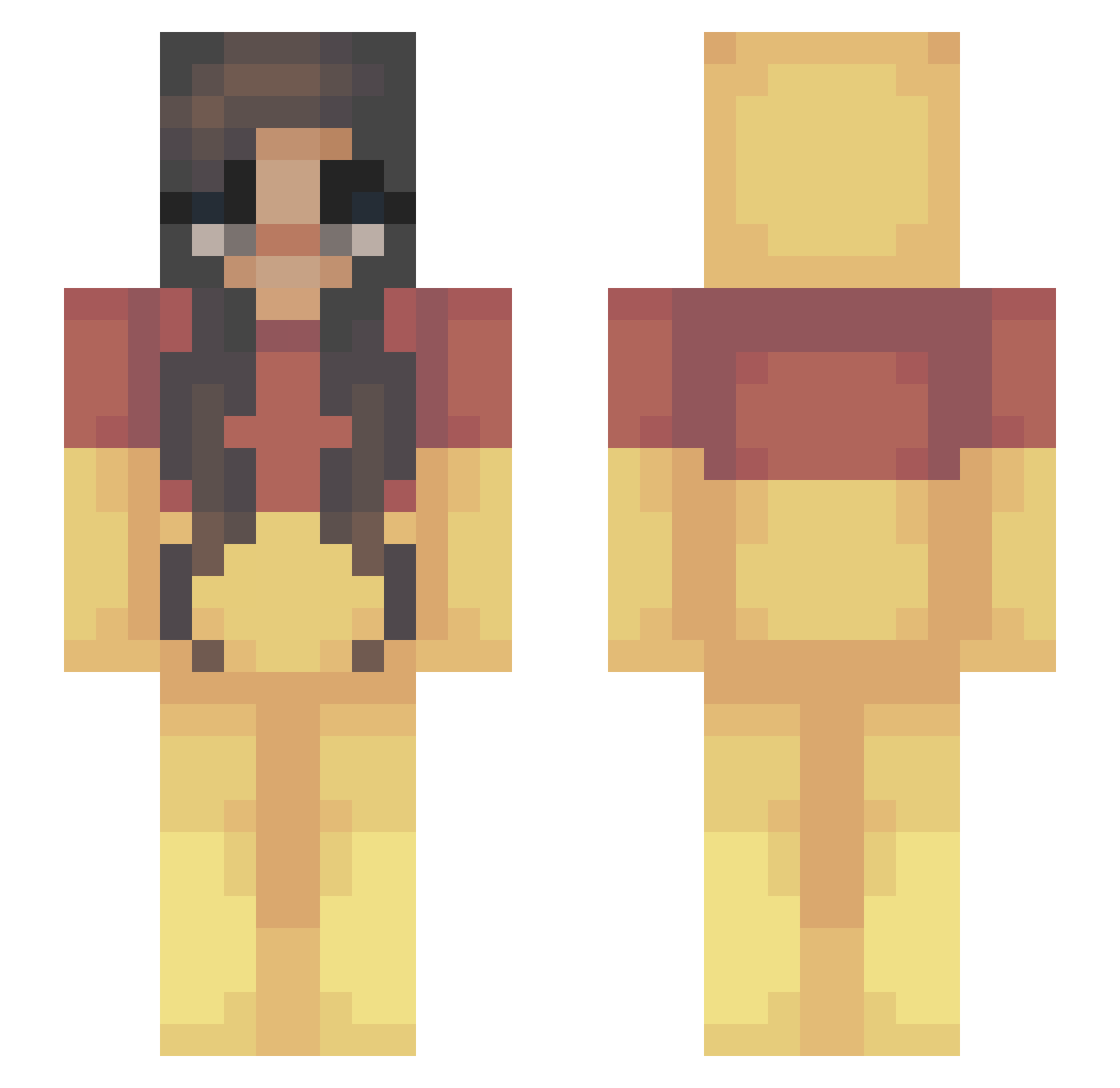 daddymasha Minecraft skin, front and back view