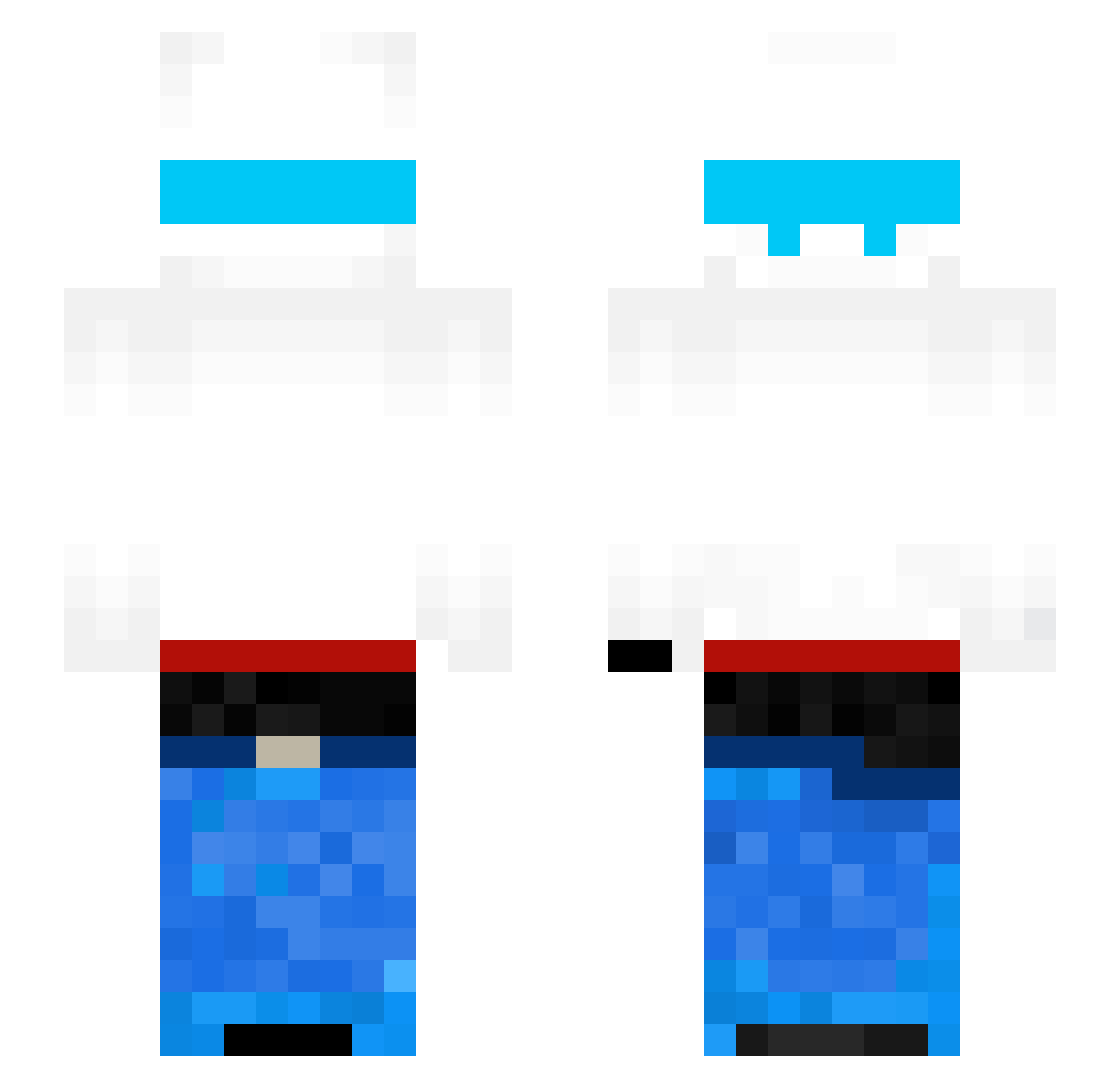 Danqwish Minecraft skin, front and back view