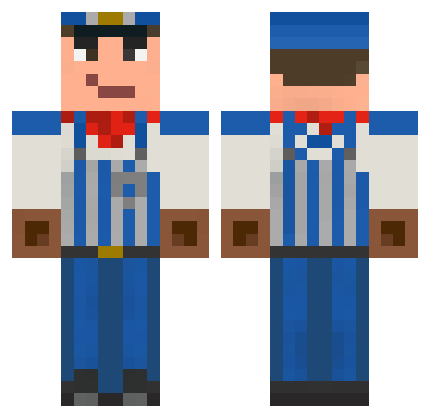 blend Minecraft skin, front and back view
