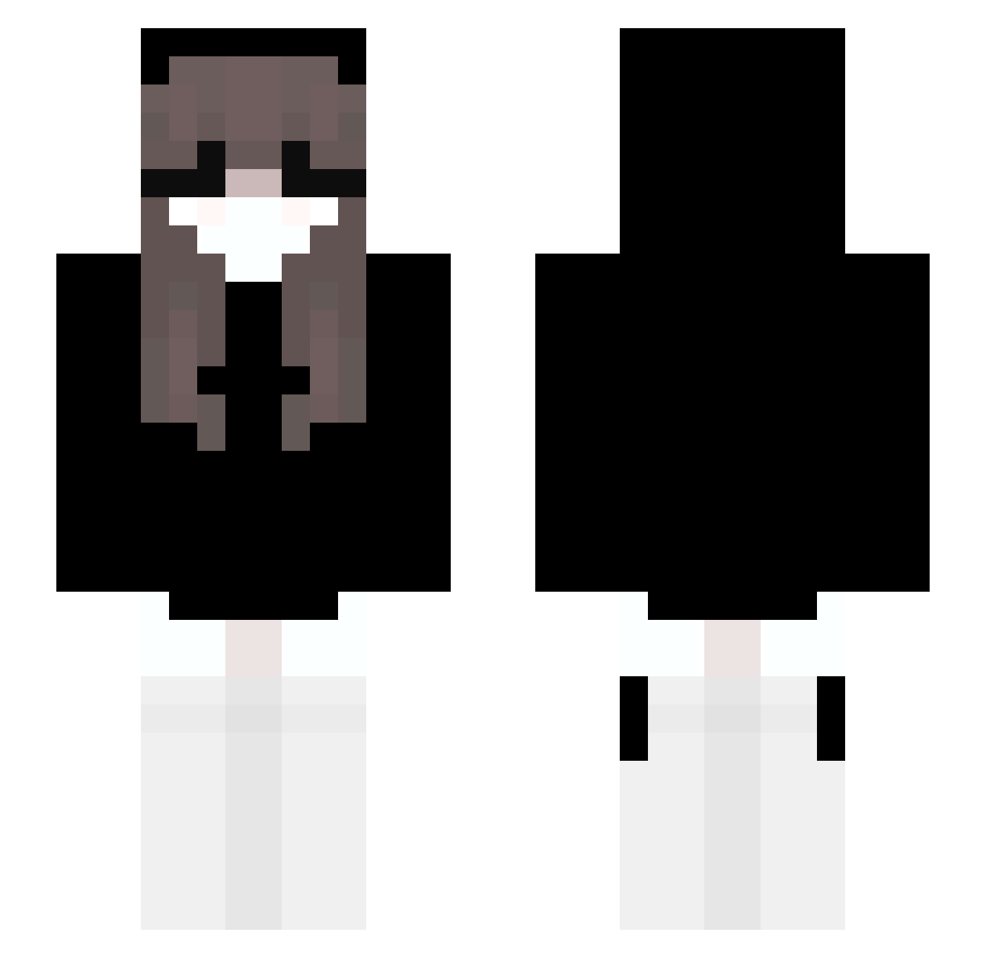 Unqualified Minecraft skin, front and back view