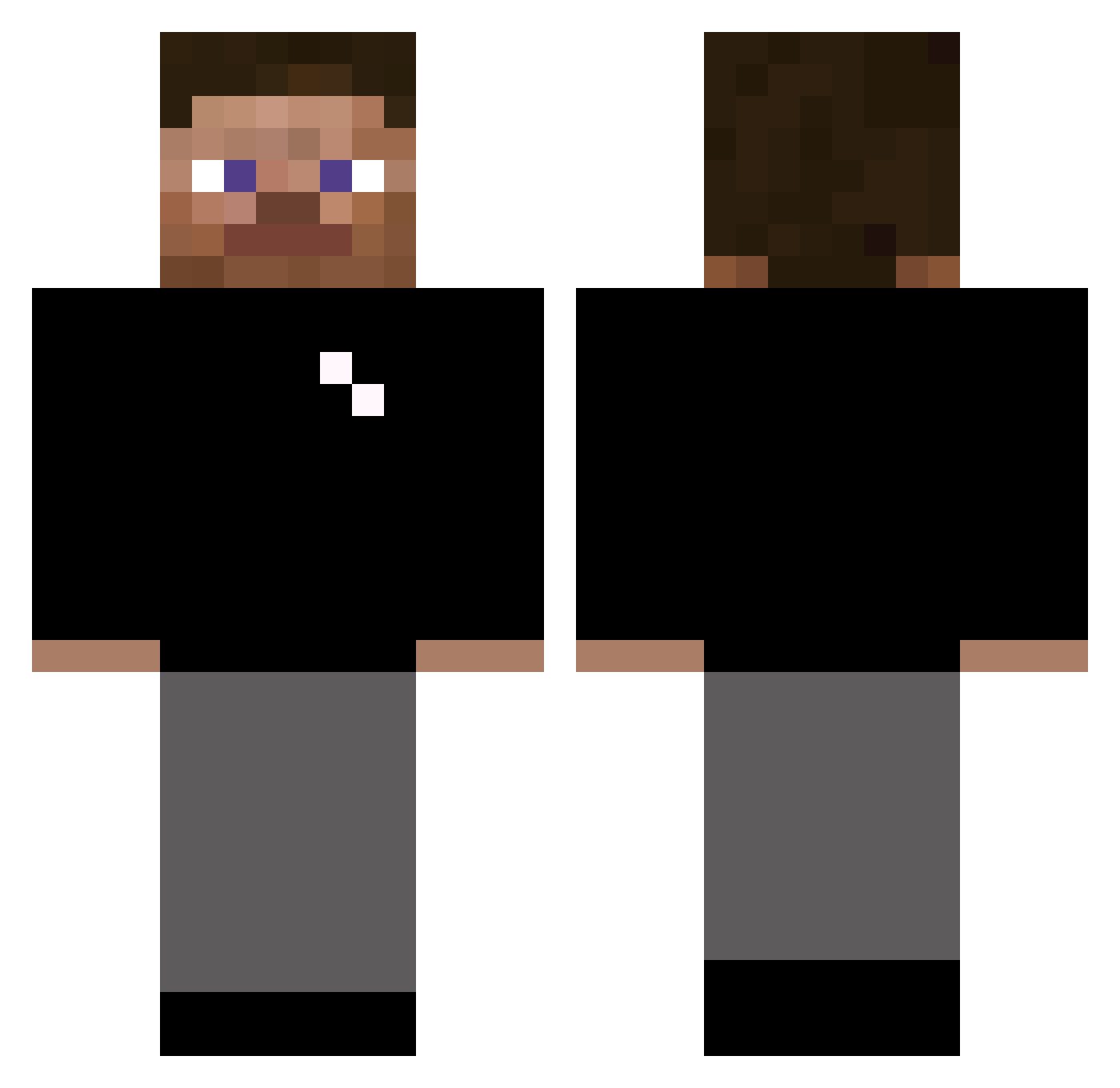 Stonable Minecraft skin, front and back view