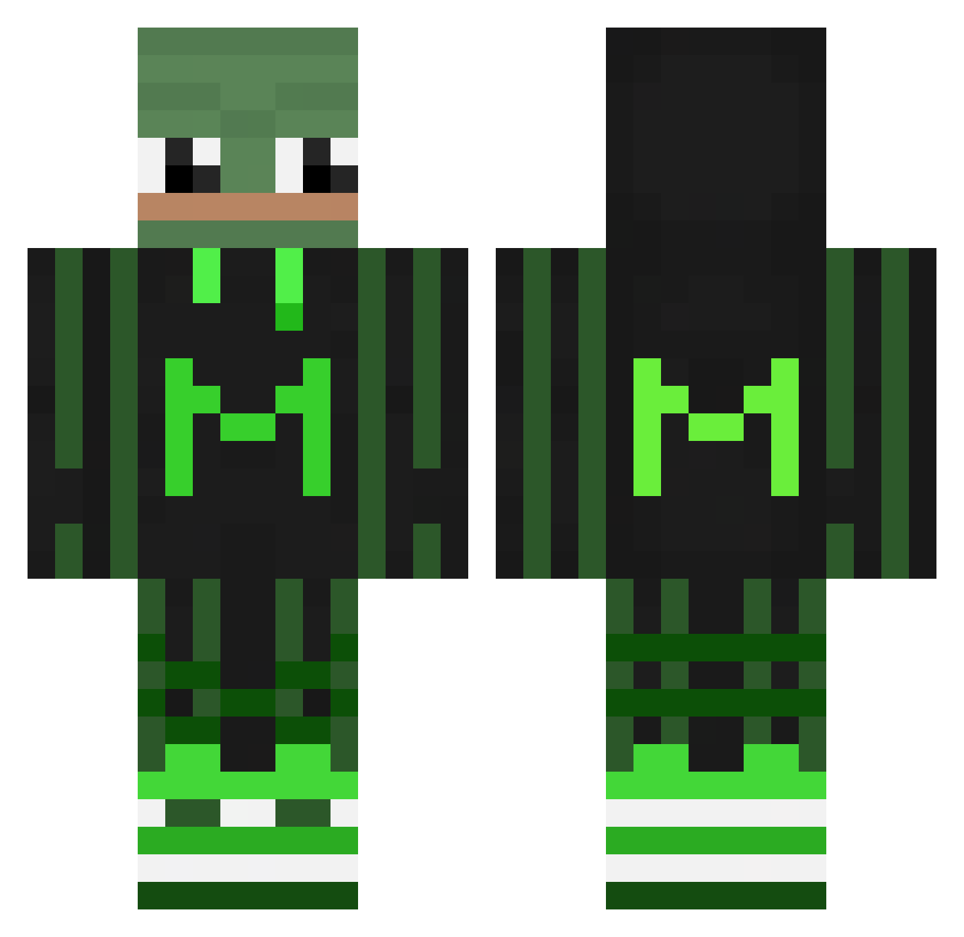 Muddy___ Minecraft skin, front and back view
