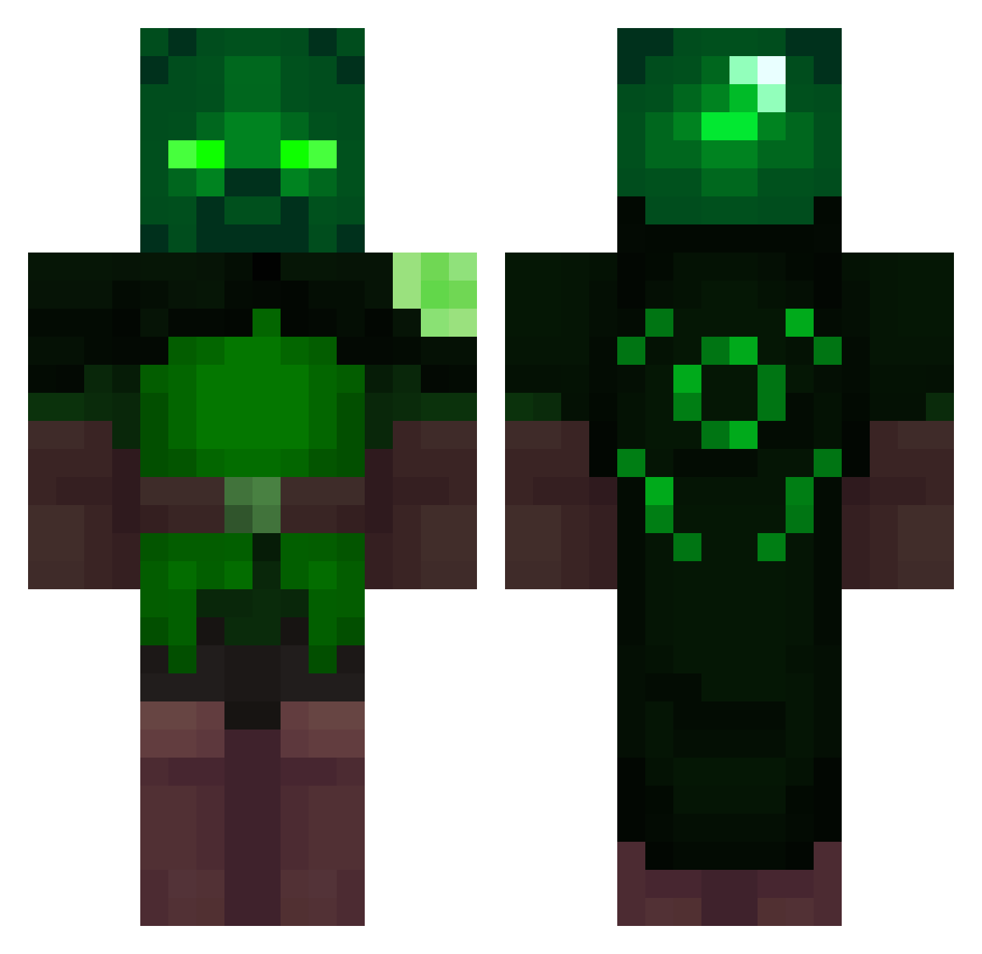 GrubaZ Minecraft skin, front and back view