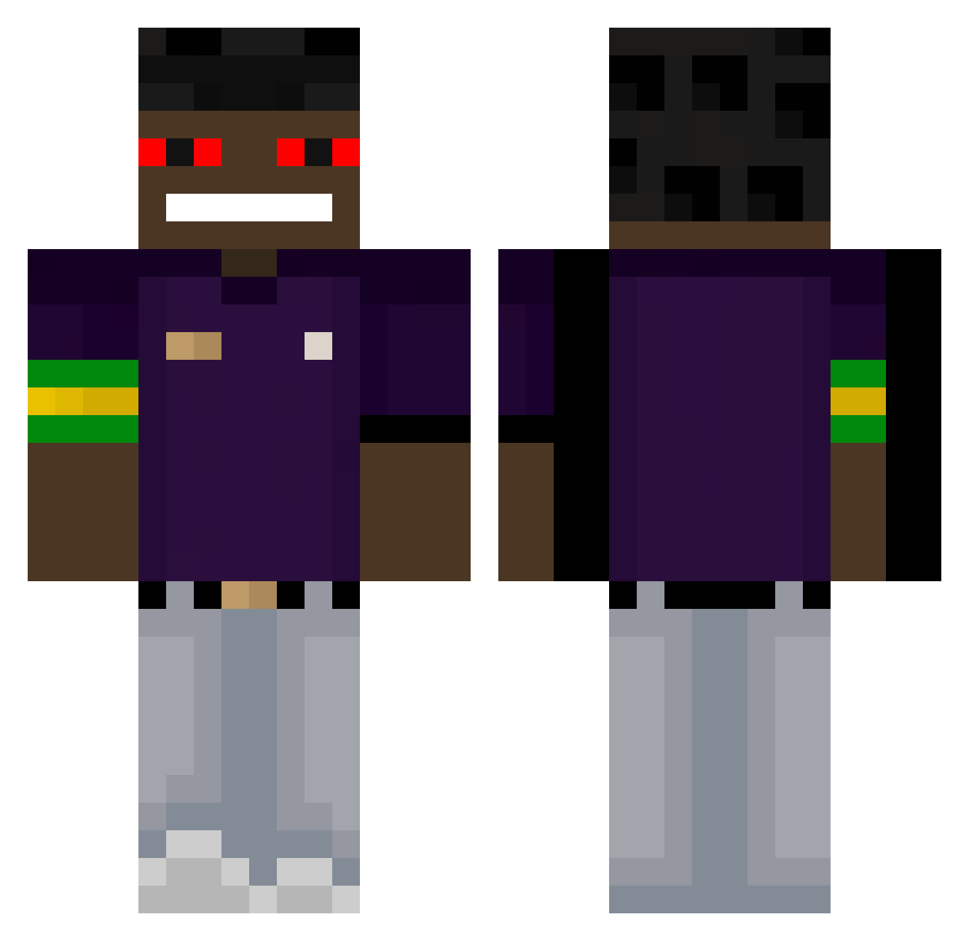 Vigilados Minecraft skin, front and back view