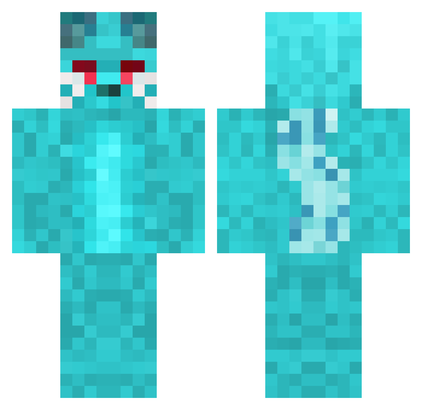 Snipky Minecraft skin, front and back view