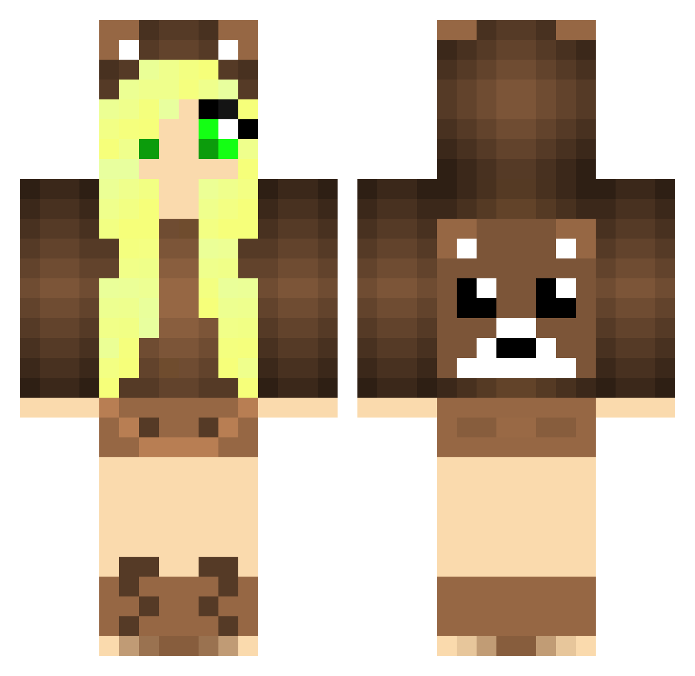 Joanna Minecraft skin, front and back view