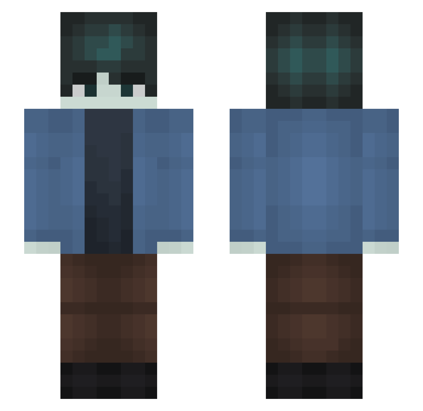 Timmy2Toess Minecraft skin, front and back view