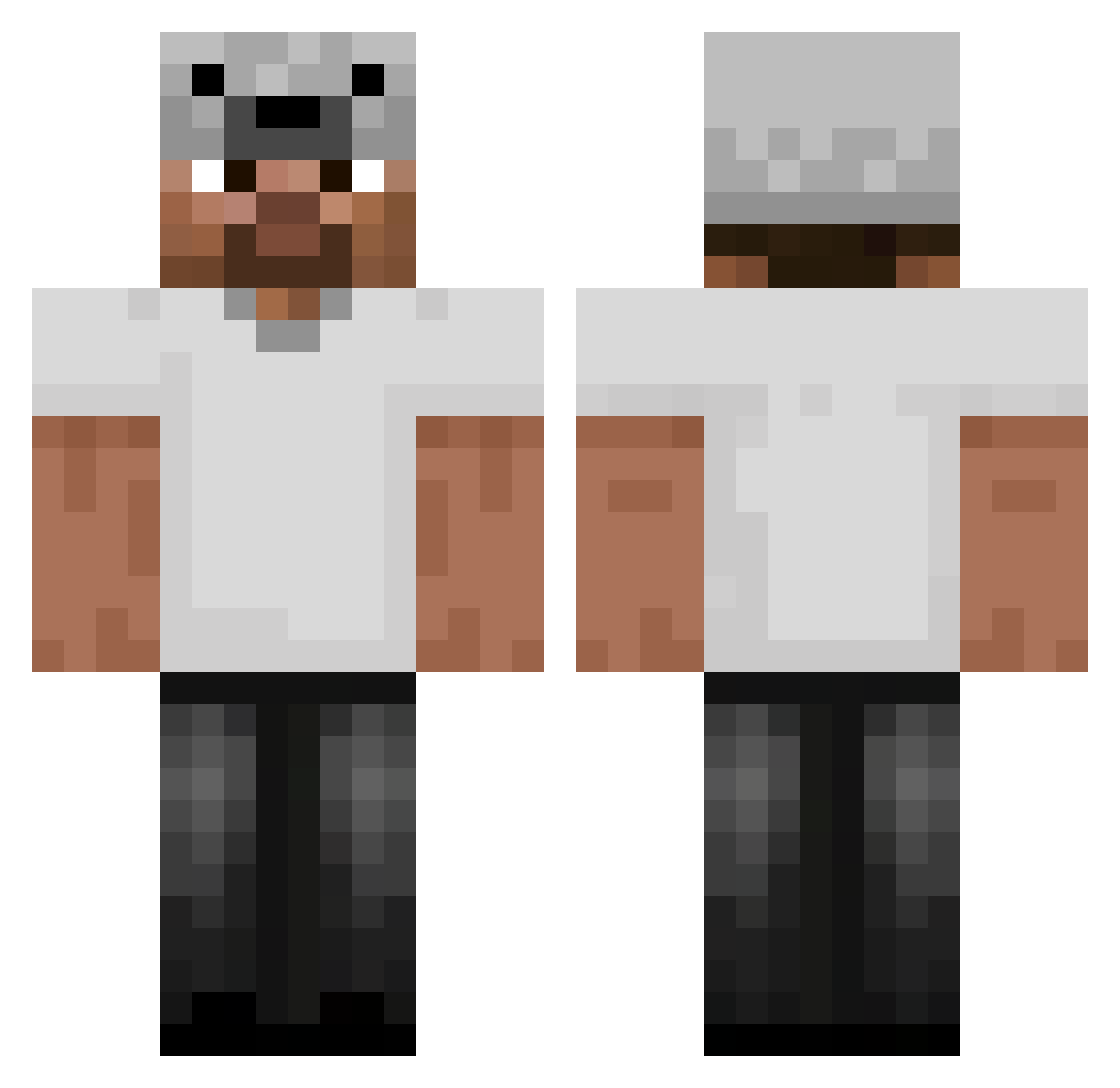 itzanes Minecraft skin, front and back view