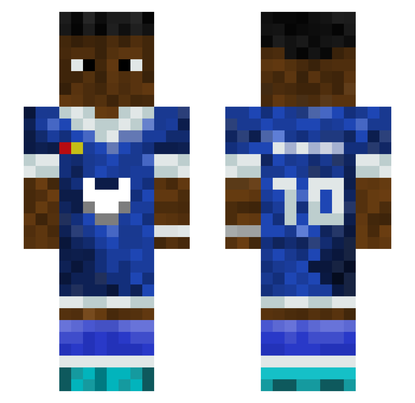 Beast5588 Minecraft skin, front and back view