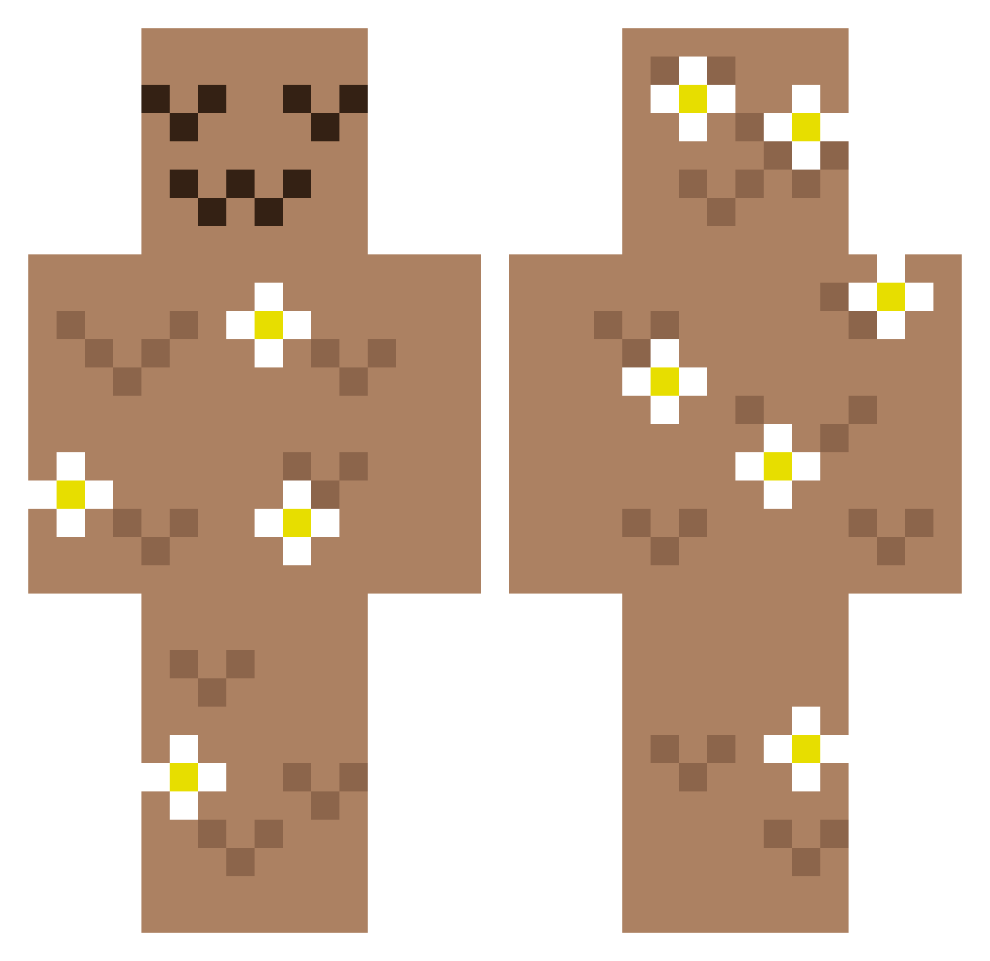 BlueHiveMain Minecraft skin, front and back view