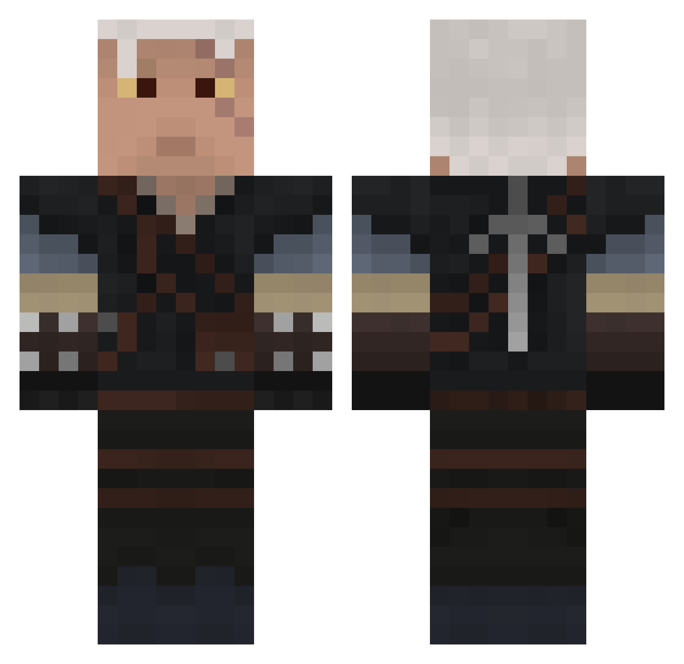 Kytes Minecraft skin, front and back view