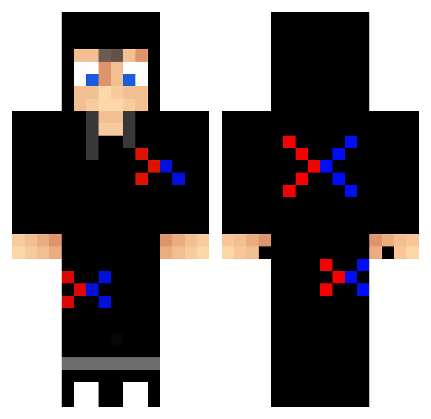 shskhg Minecraft skin, front and back view