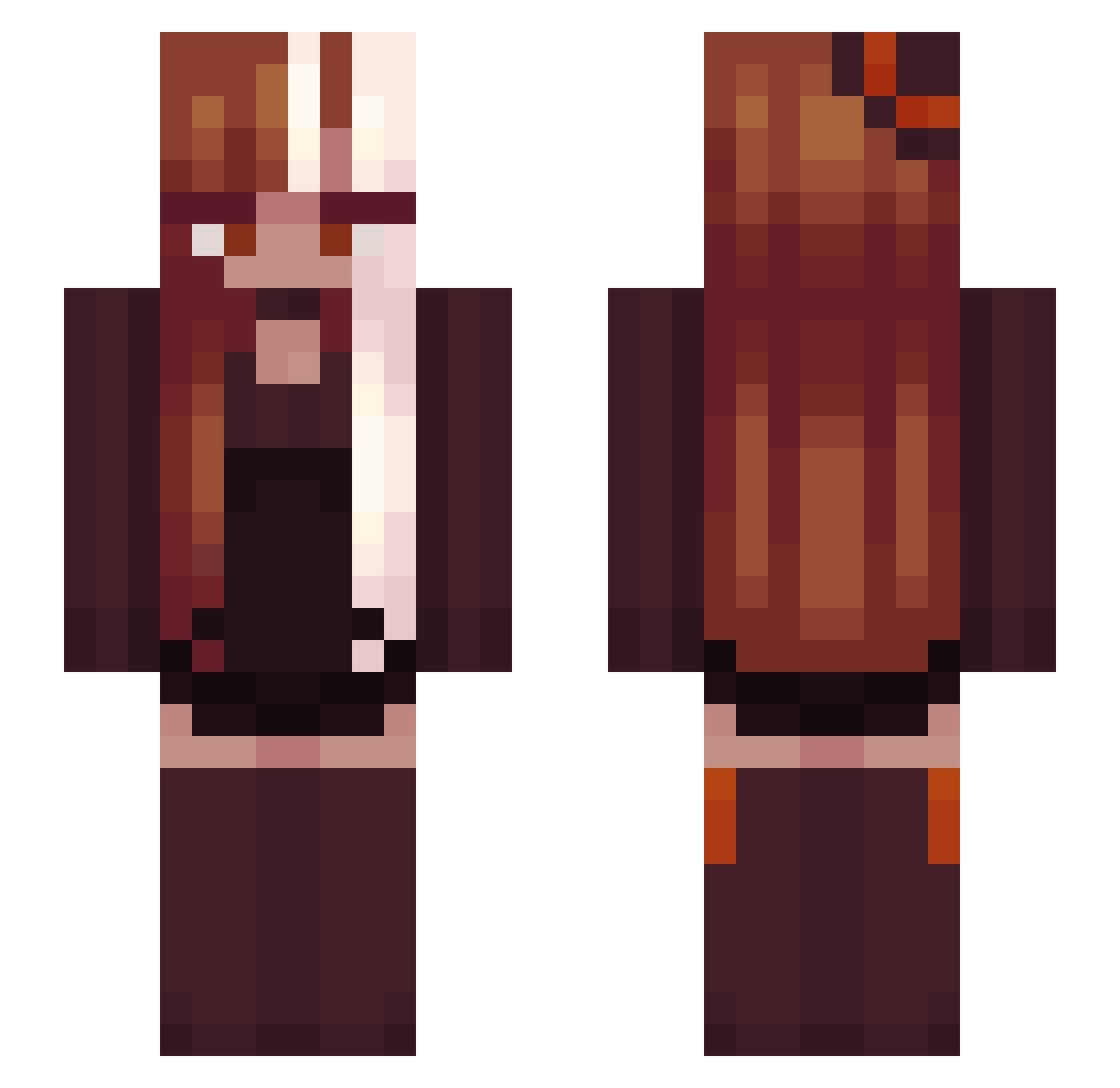 NikolaisCoffee Minecraft skin, front and back view