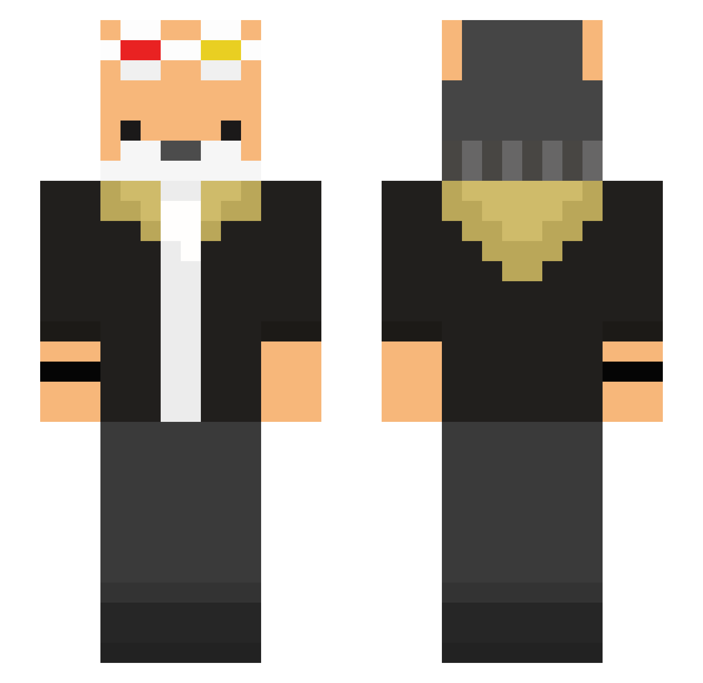 jaimewow Minecraft skin, front and back view