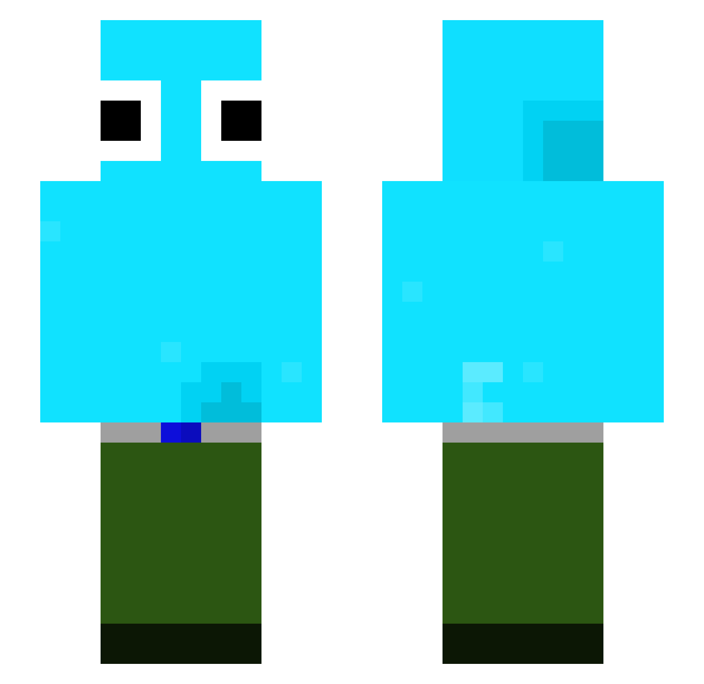 bopple Minecraft skin, front and back view