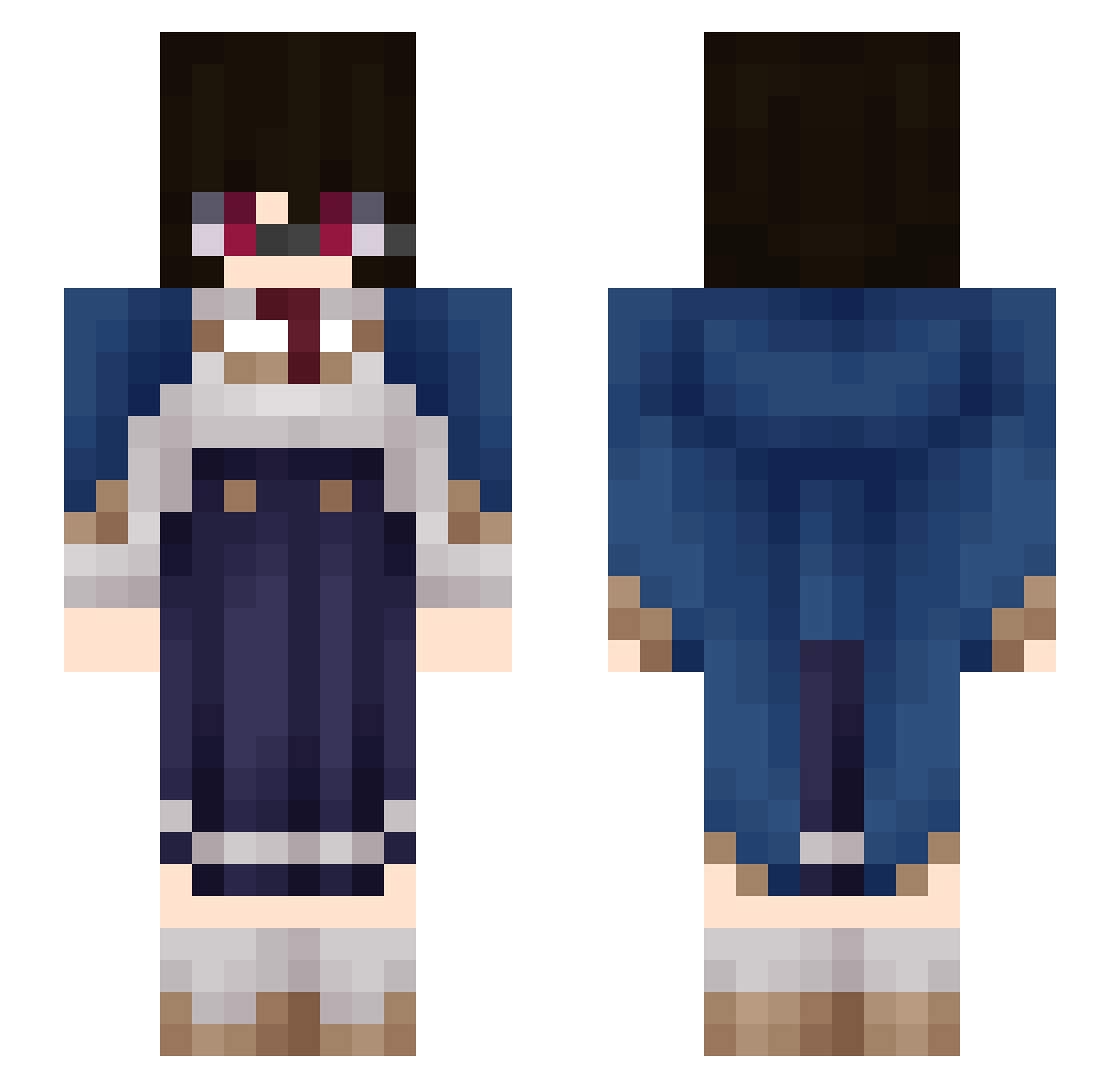 OrdinaryDrifter Minecraft skin, front and back view