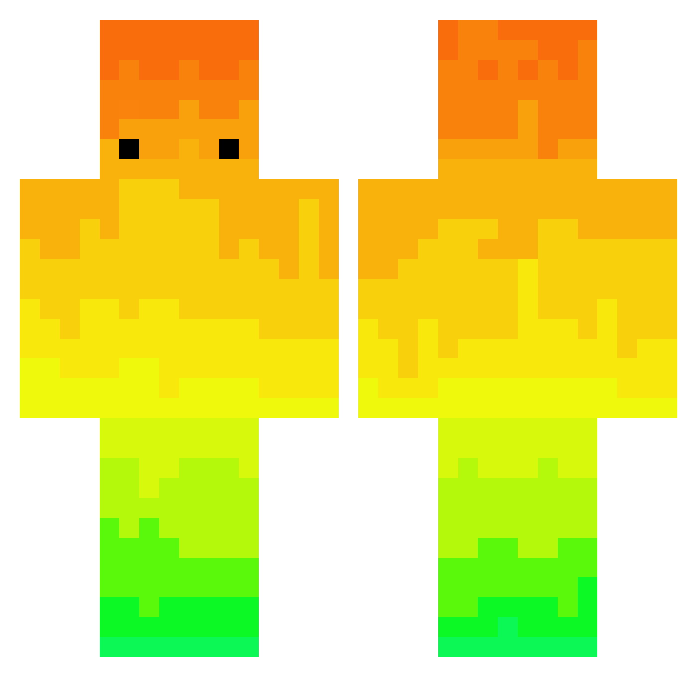 TTM1L0 Minecraft skin, front and back view