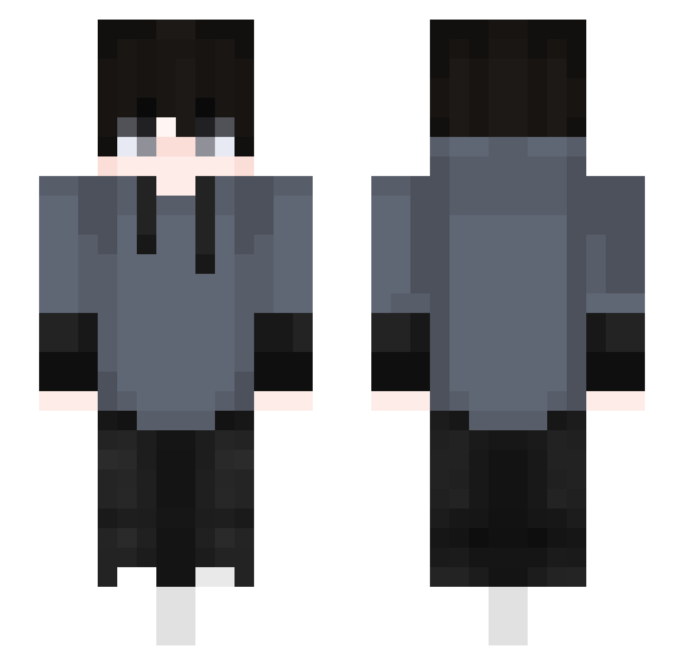 Ra5tk Minecraft skin, front and back view