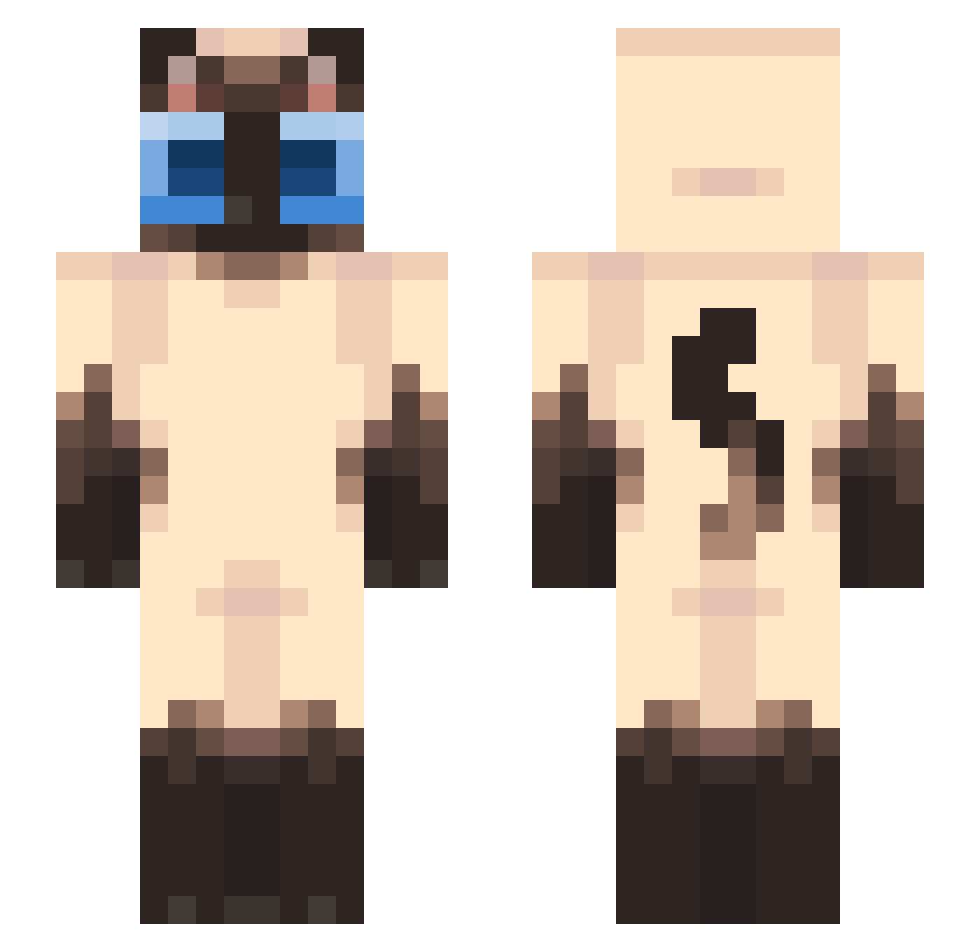 BillyNoMan2 Minecraft skin, front and back view
