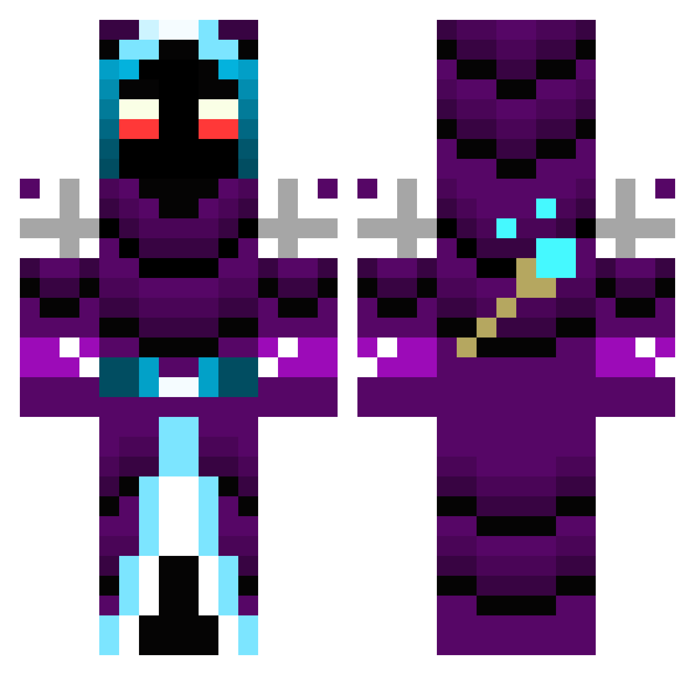 lucario0_0 Minecraft skin, front and back view