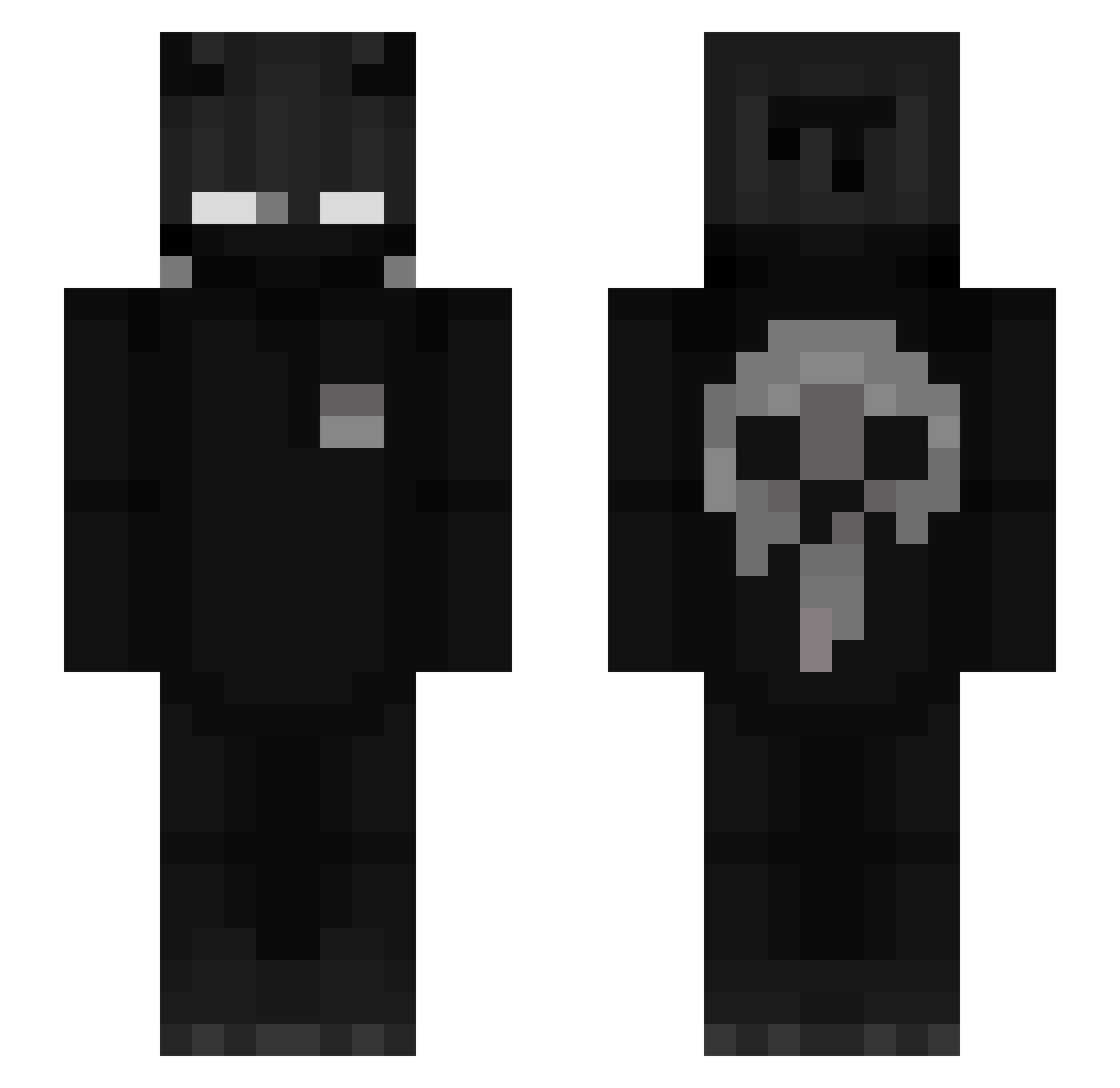 omniscient2 Minecraft skin, front and back view