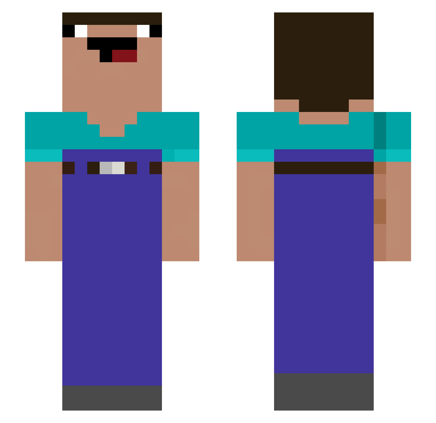 r3NdOmguY Minecraft skin, front and back view