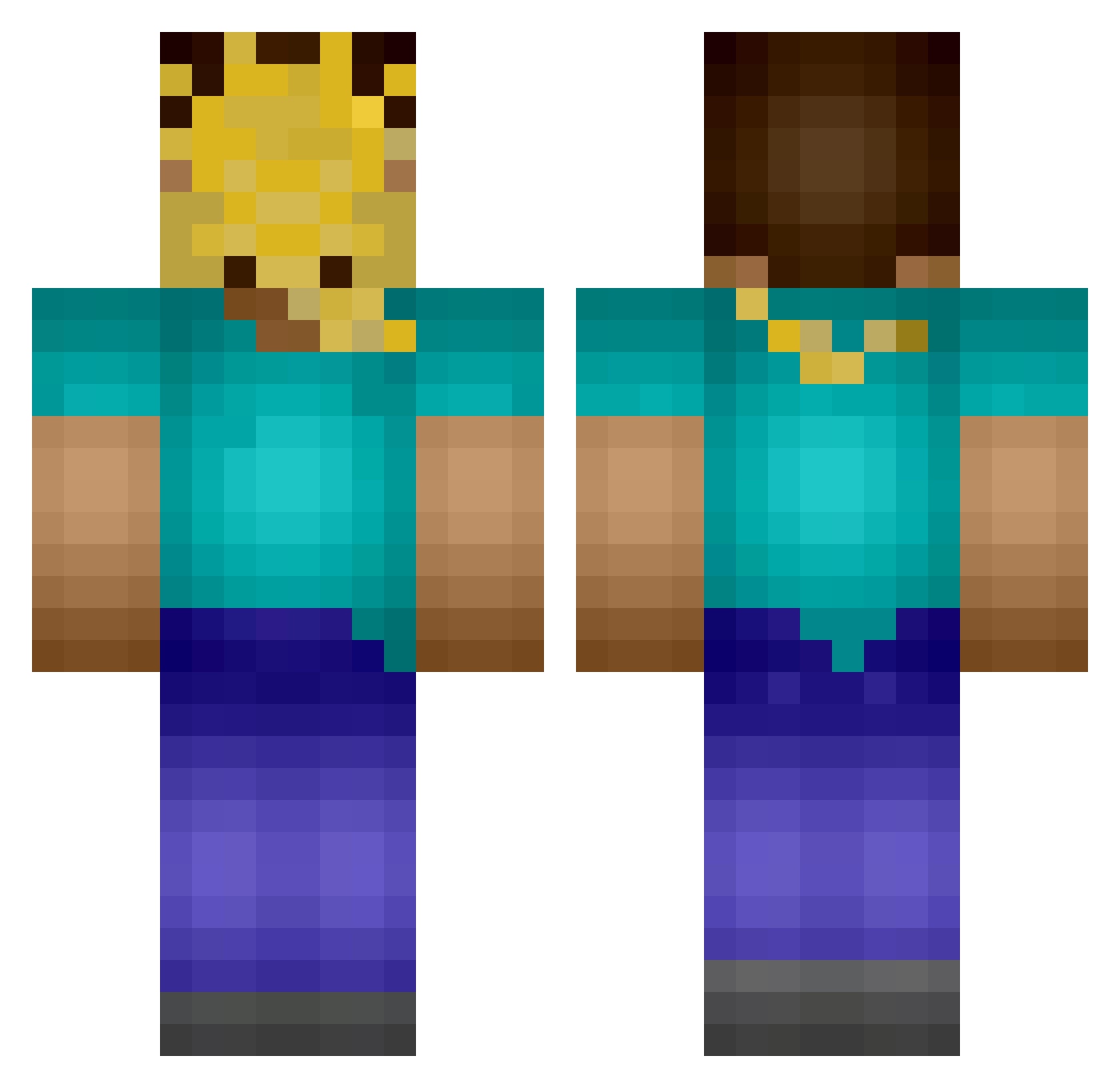 outwylin Minecraft skin, front and back view