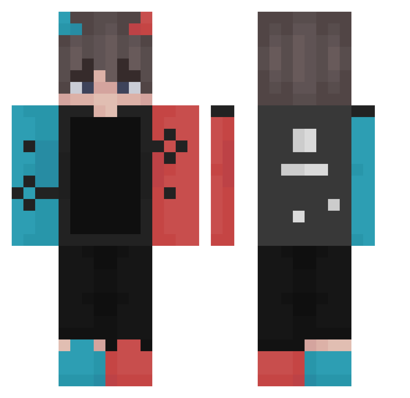 Chen_Horace Minecraft skin, front and back view