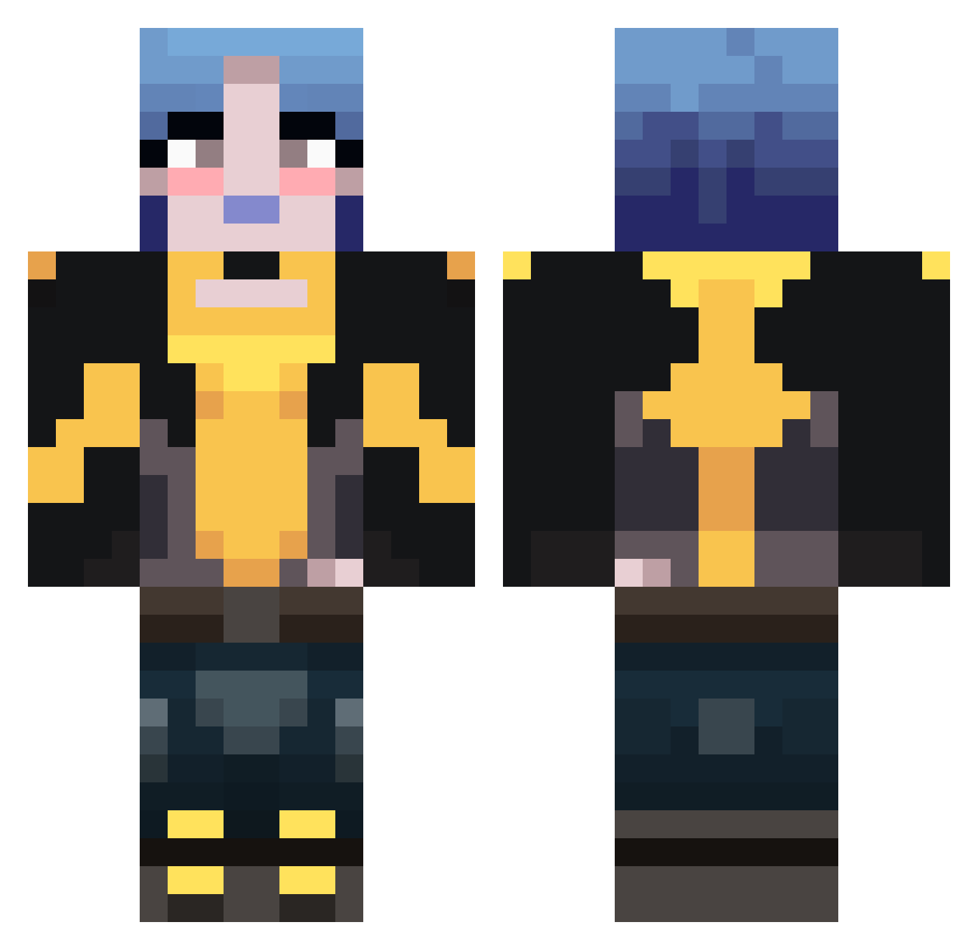 Ghytuh Minecraft skin, front and back view