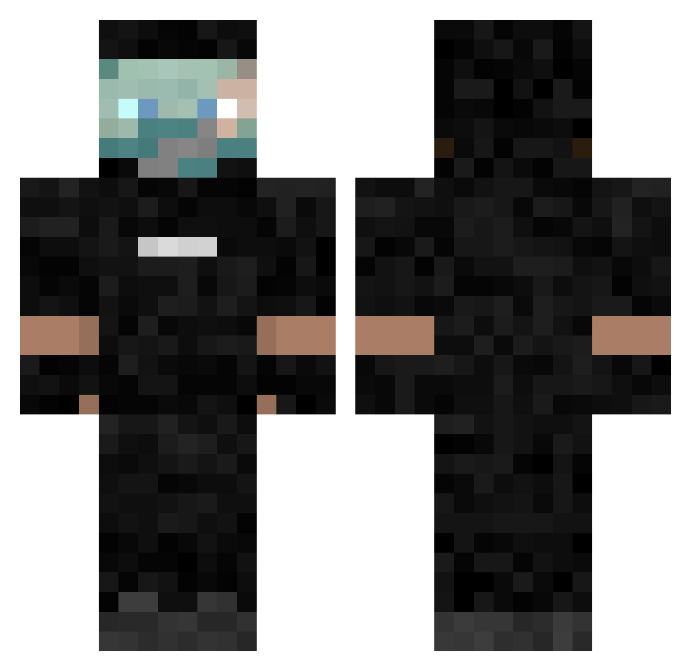 ForryW Minecraft skin, front and back view