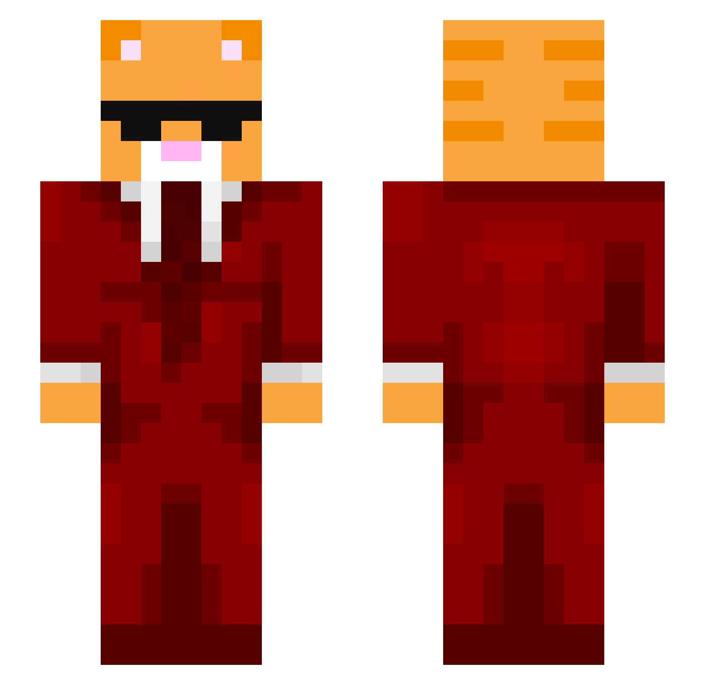 Raymir Minecraft skin, front and back view