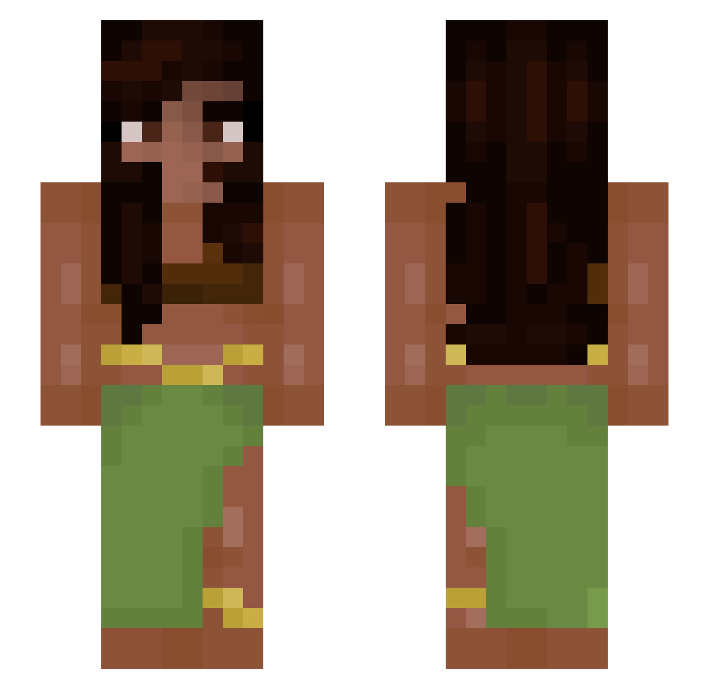 pyr4nha Minecraft skin, front and back view