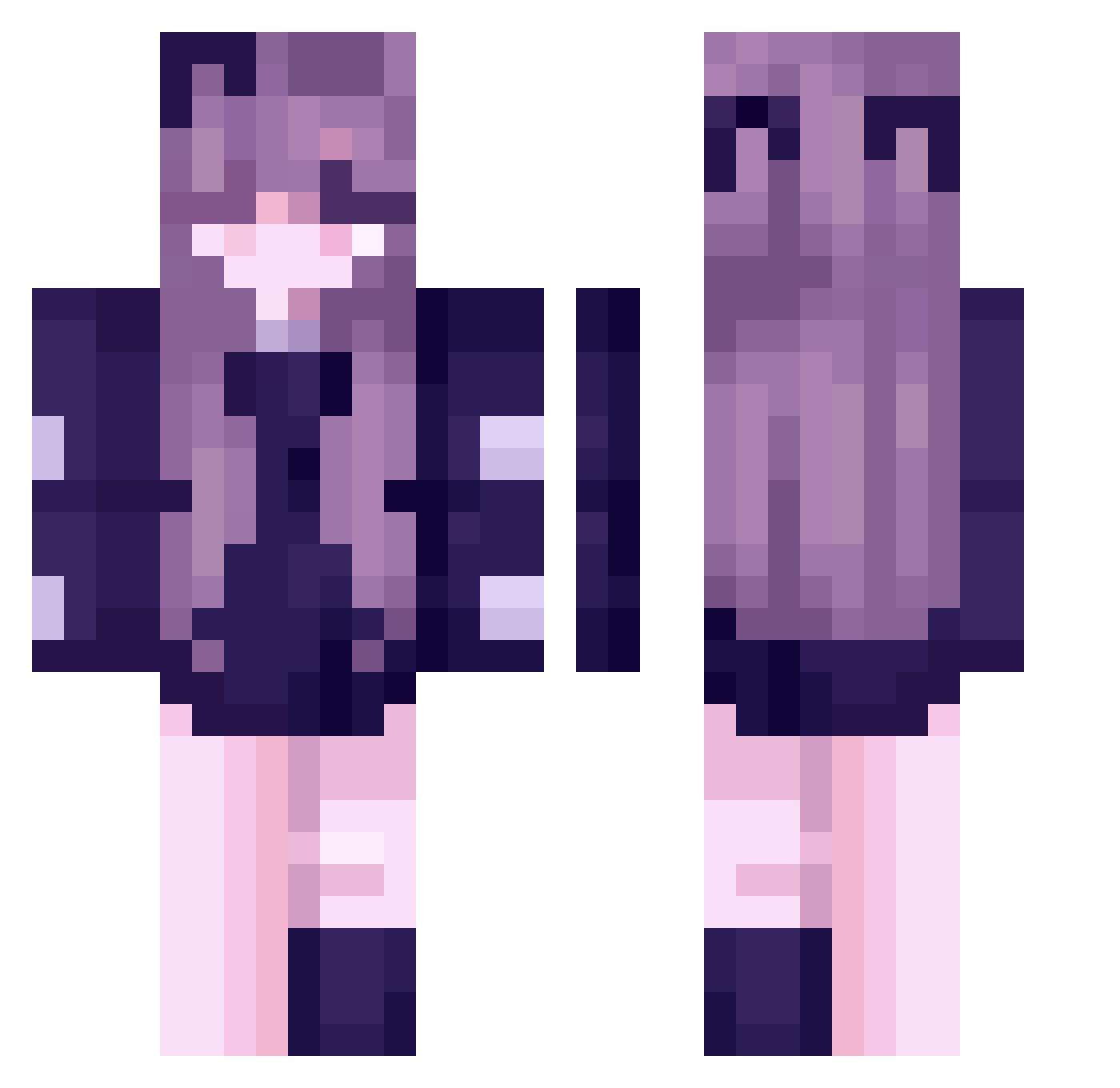 starchily Minecraft skin, front and back view